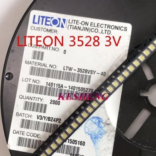 100PCS LITEON LED LCD TV Application LED Backlight Light Beads 1.5W 3V 3528 2835 148LM Cool white LCD TV Backlight Light Beads