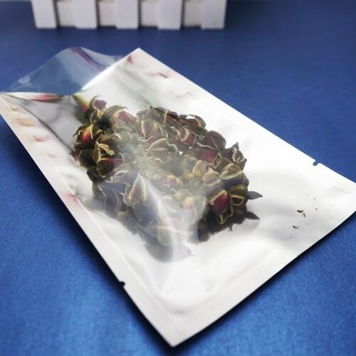 16x24cm(6.3" x 9.45")Plain pocket,100xTranslucent Silvery Metallic Aluminium foil Bags - foil and Front clear plastic flat pouch