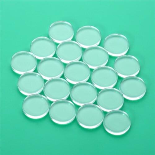 16mm 20pcs Transparent Glass Refrigerator Sticker Both Side Flat Round Clear Glass Cabochon Handmade Jewelry Accessories