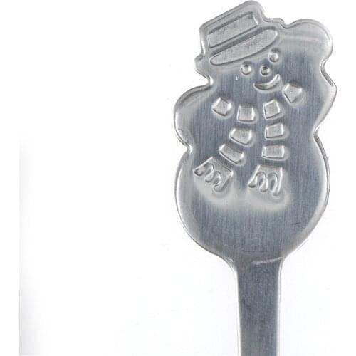 4pcs Christmas Stainless Steel Coffee Spoons Tea Spoons Dessert Snacks Teaspoon