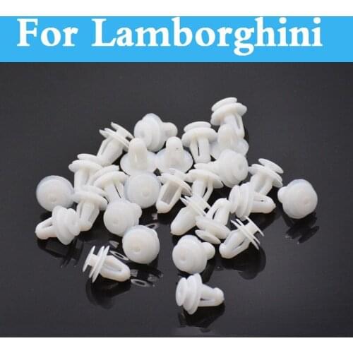 50pcs Car White Plastic Rivets Fastener Door Clips For Lamborghini Elemento Veneno Murcielago Reventon Sesto Aventador Gallardo