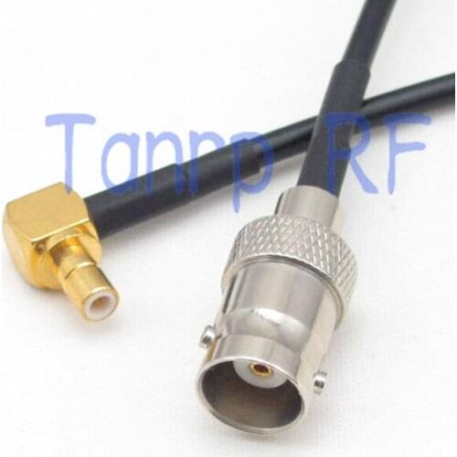 6in BNC female jack to SMB plug male right angle RF connector adapter 15CM Pigtail coaxial jumper RG174 extension cord cable