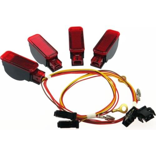 Car Interior Red Door Panel Warning light&Cable Plug Harness For A3 S3 A6 S6 A4 S4 A7 A8 Q3 Q5 TT R8 RS3 RS4 RS7 RS6 8KD947411
