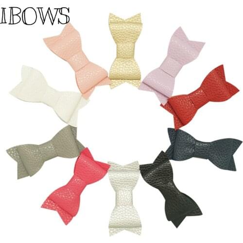 5pcs/lot Retail Artificial Leather Hair Bows Solid Bow Knot Hair Clips For Girls Hairgrips Fashion Barrettes Head Accessories