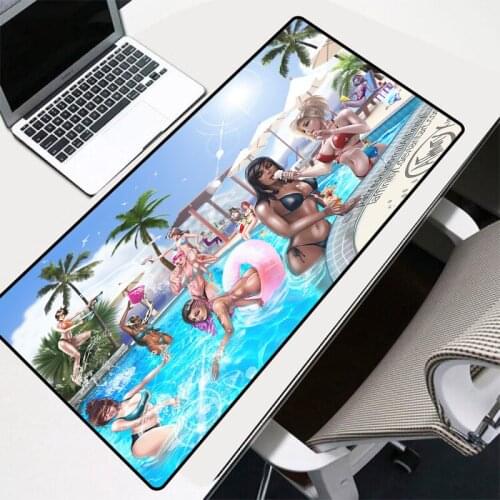 Anime Girl Sexy Breast Ass Beach Pool Gaming Large Mousepad Gamer Big Computer Mouse Mat Office Desk Mat Keyboard Pad Mause Pad