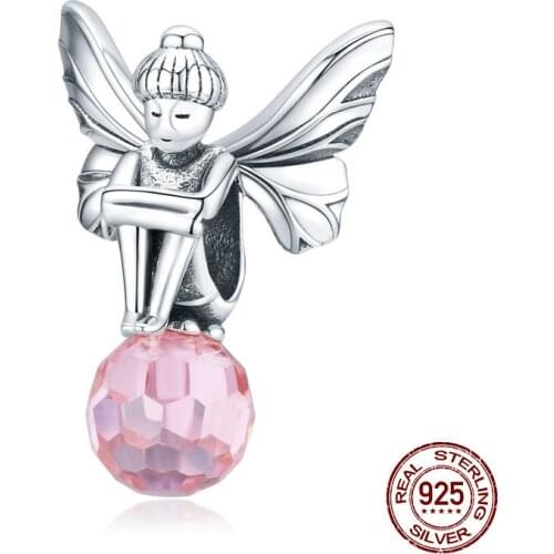 Genuine original 925 sterling silver flower elf charm beads fit 3MM bracelet charms making woman jewelry accessories DIY