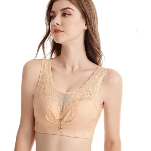 Full cup lace tube top plus size bra push up top female brassiere Vest-style anti-glare 46D