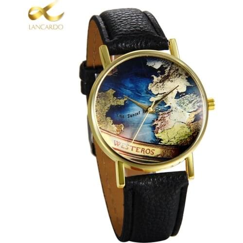 Lancardo Casual Womens Watch Luxury Ocean And Land Leather Ladies Watches Waterproof Quartz Wrist Watches For Women Montre Femme