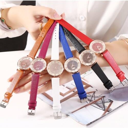 Hot Sale Women Leather Full Diamond Watch Luxury Ladies Quartz Watches CCQ Clock Relogio Feminino