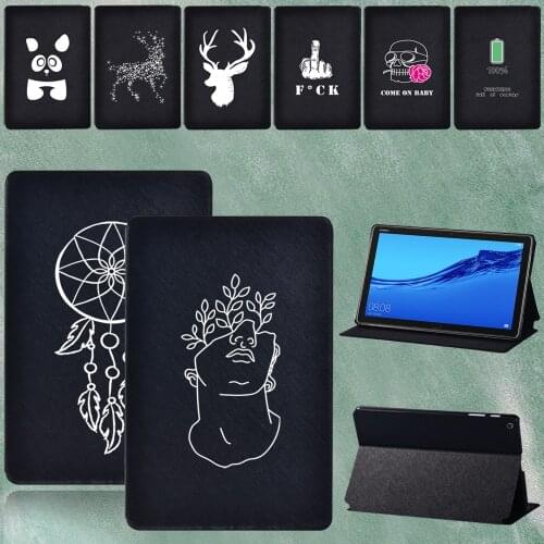 Tablet Case for Huawei MediaPad M5 Lite 10.1"/MediaPad M5 10.8" PU Leather Folio Cover + Free Stylus