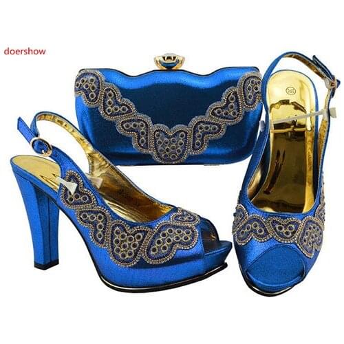 Doershow latest Shoe and Bag Set African Shoe and Bag Set Italian Design High Quality Matching Shoes and Bag for parties !SWD1-4
