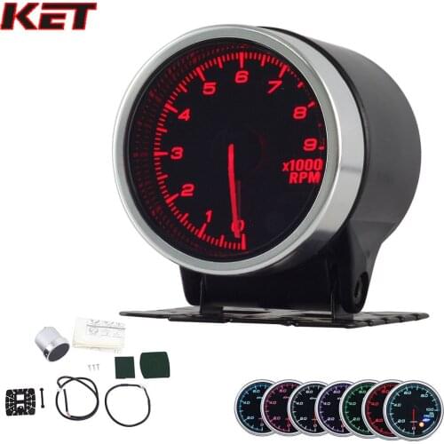 2 Inch 52MM Smoke Lens 9000 RPM Gauge Oil Tachometer Meter With Stepper Motor