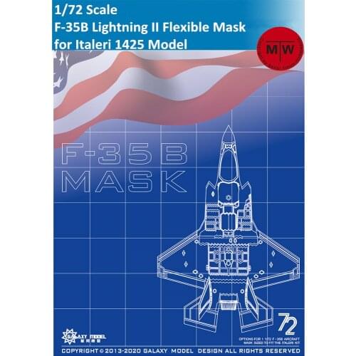 GALAXY D72004 1/72 Scale F-35 B Lightning II Die-Cut Flexible Mask for Italeri 1425 Aircraft Model Kit