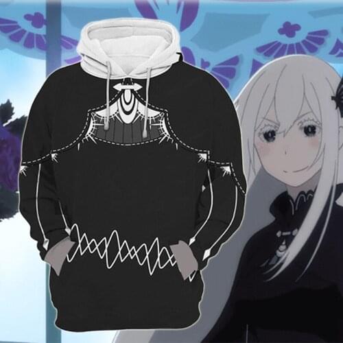 Re: Zero-Starting Life in Another World cos Desire Witch Echidna Hoodies Casual Long Sleeve Sweatshirt Clohting Jackets Top