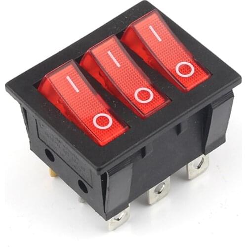KCD Big Rocker Switches red Three-Way Switch 9 Pin 2 Position multi-knife single-throw 15A 250V 20A 125VAC AC ON-OFF