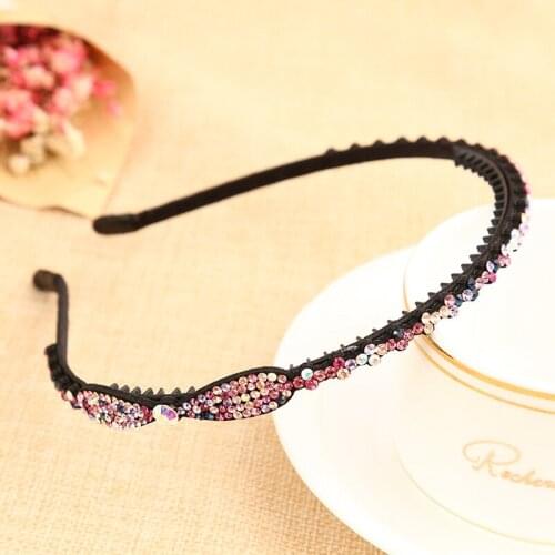 Korean Fashion Vintage Big Jewelry Rhinestone Toothed Headband Women Girls Cute Festival Hair Accessories