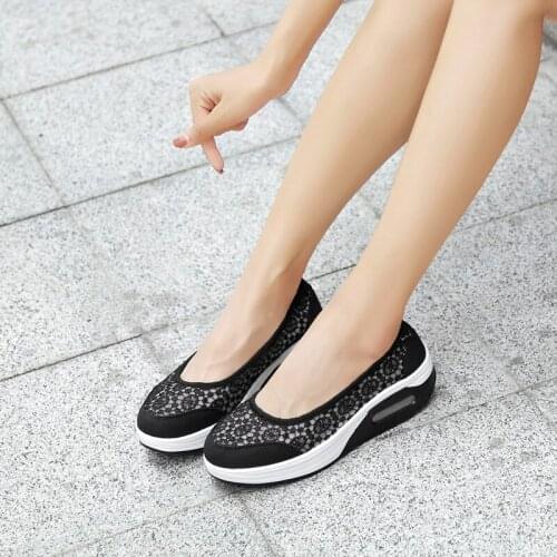 Women Shoes 2020 New Spring Air Cushion Sneakers Female Casual Lace Loafers Ladies Breathable