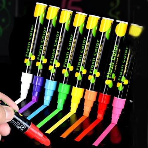 Liquid Chalk Marker 8 Pcs/Set Colored Whiteboard Marker Dry Erase Marker Pens School Supplies Fluorescent Highlighter Stationery