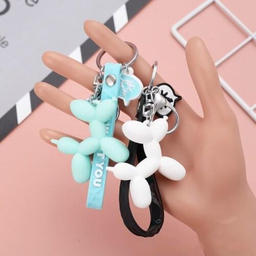 Cartoon Balloon Dog Keychain Colorful Soft Rubber PVC Cute Dog Keychain Motorcycle Keychain Car Key Ring Bag Pendant Jewelry