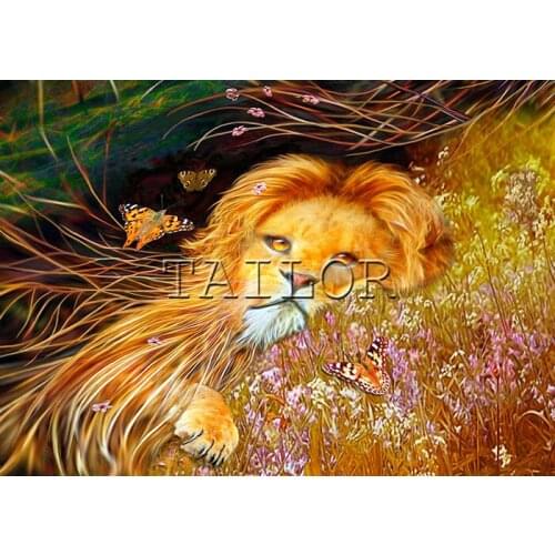 Dirll drawing embroidery 5d diamond painting kit set Lion butterfly flower landscape complet Cross stitch 3D full square cuadros