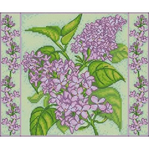 Lovely lilac patterns Counted Cross Stitch 11CT 14CT 18CT DIY Chinese Cross Stitch Kits Embroidery Needlework Sets