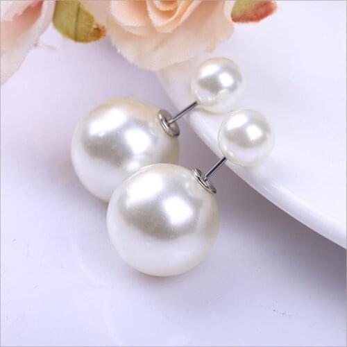 Selling new fashion Silver plated Double the size of the ball Large pearl earrings Wholesale and retail