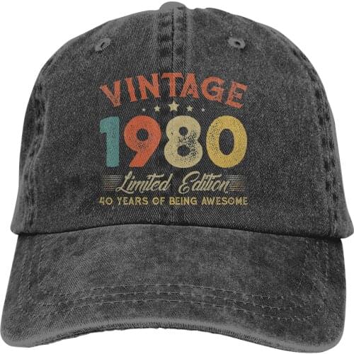 Adjustable Solid Color Baseball Cap Vintage 1980 40 Years Of Being Awesome Washed Cotton 40 Years Old Born in 1981 Sports Hat