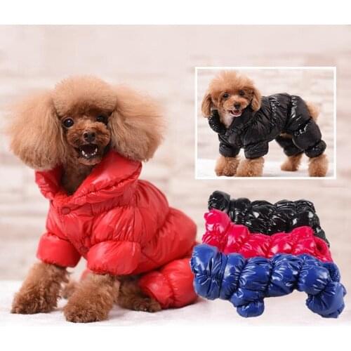 Blue/Black/Red Pet Clothes Winter Dog Jumpsuit Rompers Pet Overall Coat for Small Medium Large Dogs Thick Cotton Pet Apparel 20E