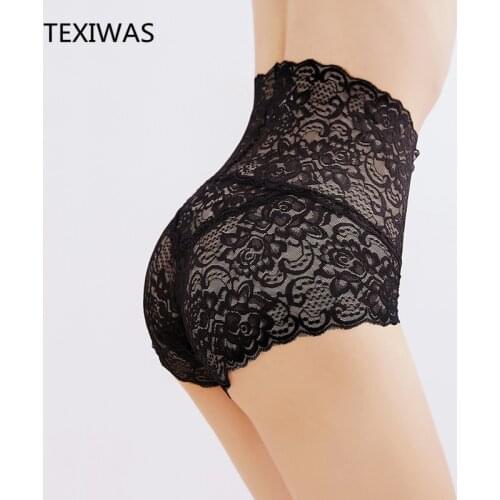 TEXIWAS 3pcs/lot High Waist Lace Panties Women Transparent Breathable Sexy Lingerie Ladies Underwear Seamless Soft Women Briefs