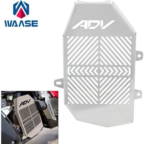 Waase Silver Motorcycle Radiator Oil Grille Guard Cover Shield Protector Stainless Steel For HONDA ADV 150 ADV150 2019 2020 2021