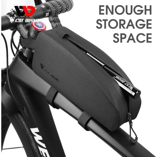 WEST BIKING Full Waterproof Bike Bags Cycling Frame Bag S/M Size MTB Mountain Road Bike Storage Bags Bicycle Front Top Tube Bag