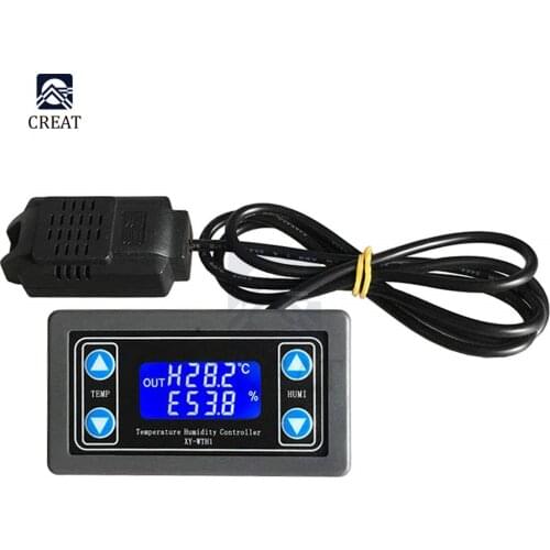 WTH1 10A Thermostat Digital Temperature Humidity Controller DC 6V-30V Thermal Regulator Thermocouple LCD Display SHT20 Sensor