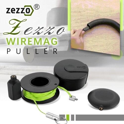 Zezzo® Wiremag Puller Professional Electric Cable Tape Conduit Duct Cable Push Puller Tool Wheel Pushing for Wiring Installation
