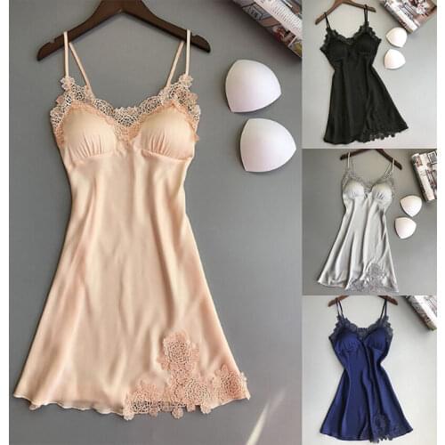 Women Lingerie Silk Lace Robe Dress Babydoll Nightdress Nightgown Sleepwear