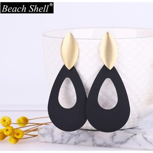 2021 black earrings Women jewelry long earring korean fashion bohemian christmas boho statement geometric accessories handmade