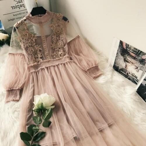 Maxi Dress Vadim Plus Size Zanzea Limited Women Free Shipping 2020 Autumn Sweet Lantern Sleeve Waist Net Yarn Long Flower Dress