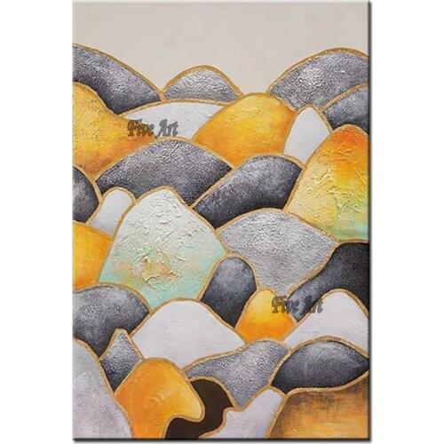 Golden Acrylic Textured Abstract Oil Painting Picture Wall Decor Canvas Art Unframed Canvas Wall Hanging Picture Paintings