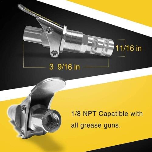 1pc Hose Kit High Pressure 12000 PSI Grease Gun Coupler Coupling End Fitting 1/8” NPT Adapter Connector Lock On Tool Accessories