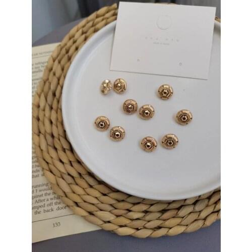 10pcs Gold Metal Shirt Sewing Buttons For Clothing Round Square Vintage Women Wedding Gift Decorations Accessories