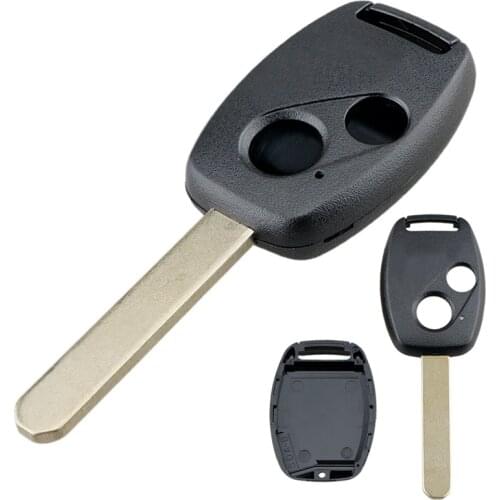 2Buttons Black Car Key Case Car Remote Key Shell Fob Replacment With Uncut Blade Fit for Honda Accord/Civic/CRV/Pilot/ Fit