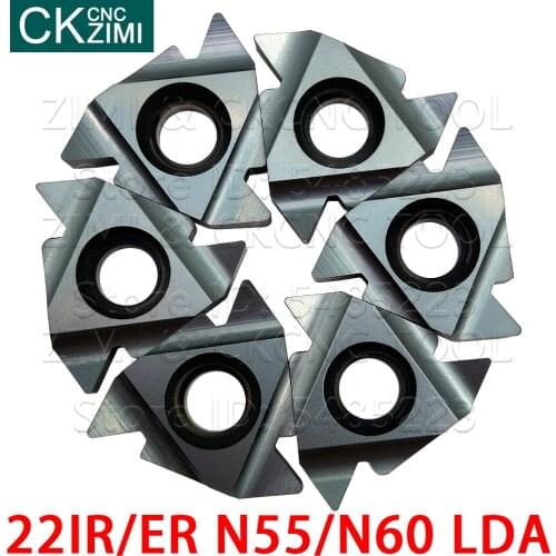 22IR N55 LDA 22IR N60 LDA 22ER N60 LDA Carbide inserts CNC Internal external Thread Turning Tools for stainless steel and steel