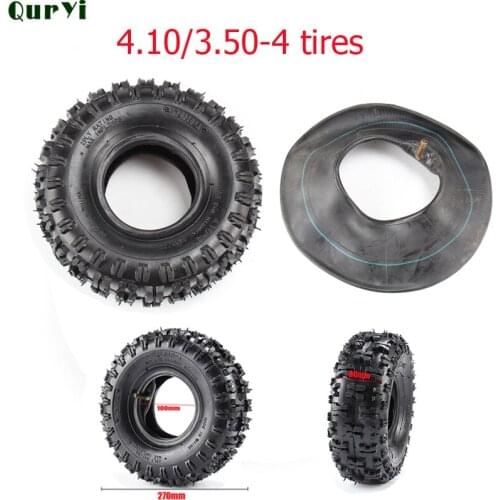 4.10/3.50-4 410/350-4 ATV Quad Go Kart 47cc 49cc 4.10-4 Tire outer inner tube kit Fit for All Models 3.50-4 4"
