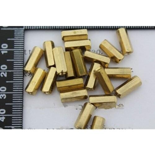 50pcs/lot 15MM Hollow copper pillar M3 M3 15 mm high PCB mounting posts Hexagonal pillars M3 * 15 double pass