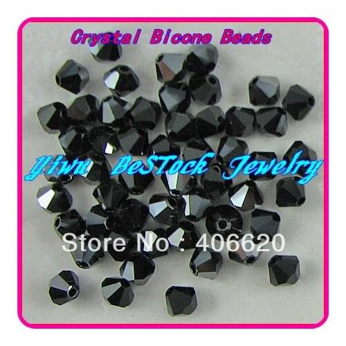 Free Shipping, 720pcs/Lot 4mm jet hematite color Chinese Top Quality Crystal Bicone Beads