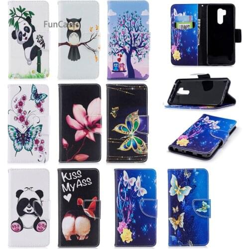 Big Butterfly Flip Phone Case sFor Carcasa LG G7 Holsters Clips Case Fundas Geometric Back Cover For LG G7 Card Cellular Pho Ne