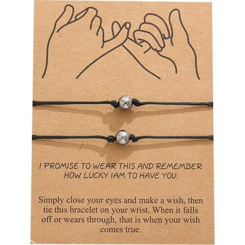 Pinky Promise Couples Friendship Distance Bracelets Matching for Best Friend Relationship Bracelet Girlfriend His Her Boyfriend