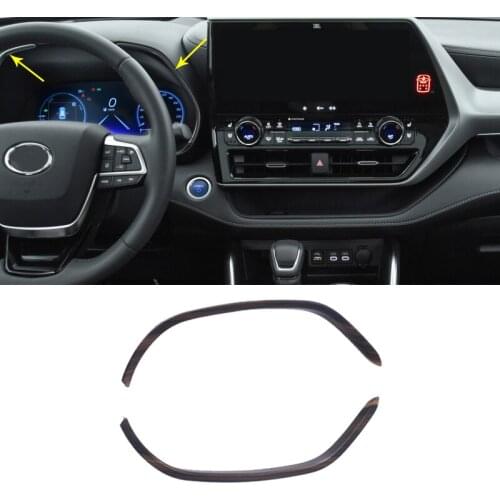 Whole Interior ABS Wood Grain Car Dashboard Decor Cover Sticker Trim Strips LHD Styling for Toyota Highlander 2020 2021