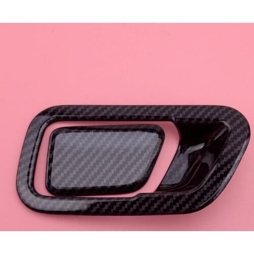 CITALL 2pcs Carbon Fiber Style Co-Pilot Storage Box Handle Cover Trim Fit For Hyundai Tucson 2019 2020