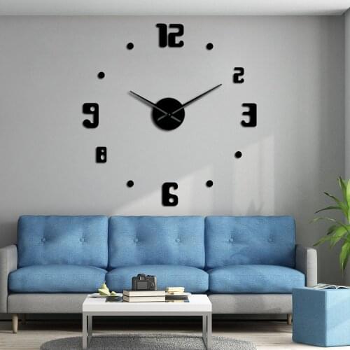 DIY Large Modern Design Quartz Wall Clocks Giant Wall Watch Big Clock Needle Acrylic Mirror Diy Sticker 3D Stickers Home Decor