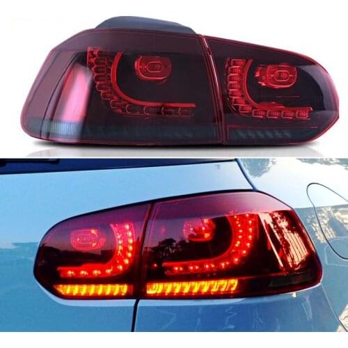 DNO LED Taillight For Volkswagen VW Golf 6 MK6 R20 2009 - 2013 Rear Running Lamp Brake Reverse Dynamic Turn Signal Tail Light